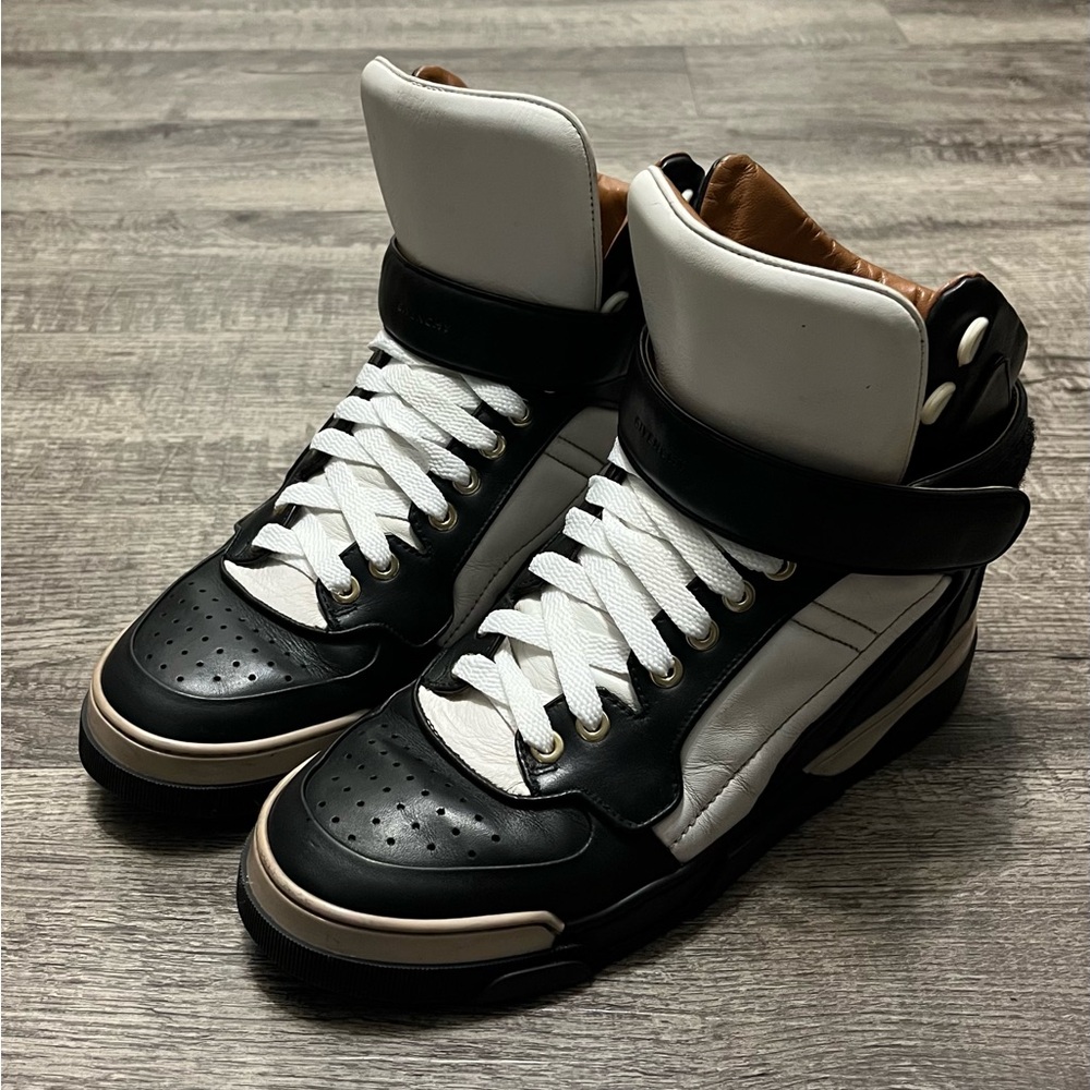 Givenchy Tyson High Top Sneakers Black and White Leather
